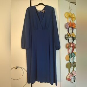First Offer Accepted! Unique Vintage Deep Blue Long Sleeve Dress